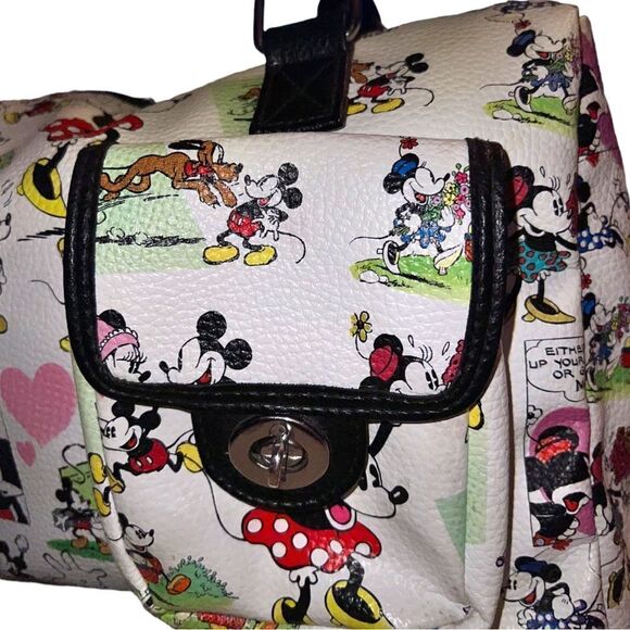 Disney adorable white satchel with black handles and whimsical Disney ca… - Picture 4 of 13